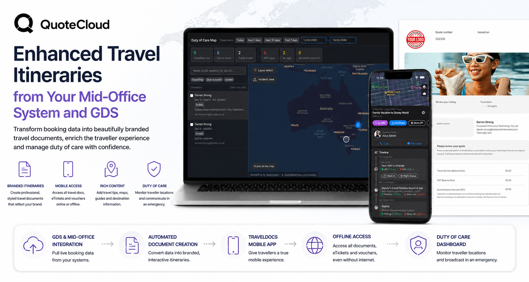 Enhanced Travel Itinerary Software for Travel Management Companies from your GDS or Mid-office